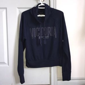VICTORIA’S SECRET* cowl neck navy blue hoodie- M